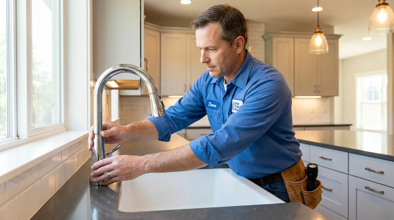 Kitchen faucet installation by Johns Plumbing LLC in Leon